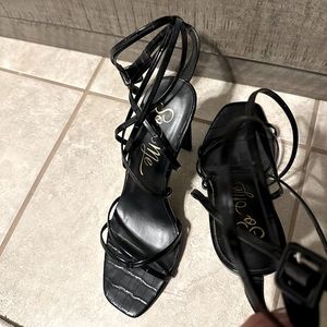 Black strappy heels